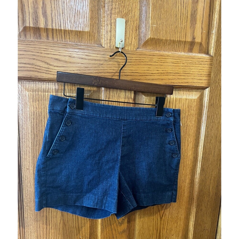 Banana Republic Denim Shorts Womens 6 Blue High Rise Mom Button Jeans Sexy!